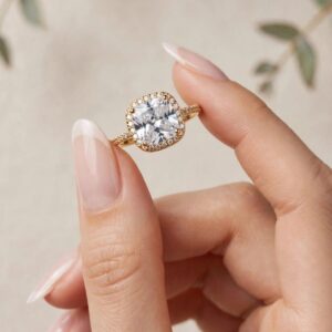 R236 ANILLO FINO DE PIEDRA CUADRADA BLANCA