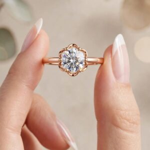 R266 ANILLO CON PIEDRA Y DISEÑO TIPO FLOR