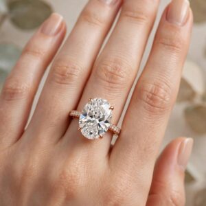 R341 ANILLO CON PIEDRA OBALDA Y BRILLOS AL REDEDOR