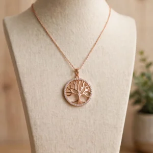 DJ181 DIJE REDONDO DEL ARBOL DE LA VIDA 18K