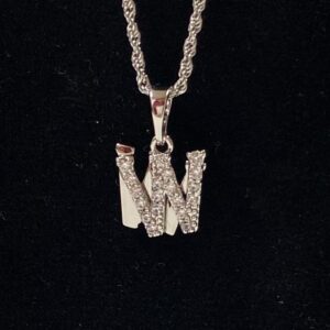 DJ222 DIJE PLATEADO DE LETRA "W"