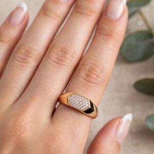 R392 ANILLO HEXAGONO C/DIAMANTES