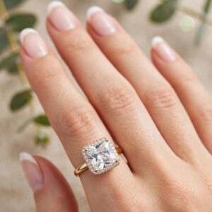 R405 ANILLO CUADRADO EN FORMA DE PIÑA 18K