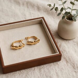 A18088 ARETE TIPO DISEÑO BAMBU 18K