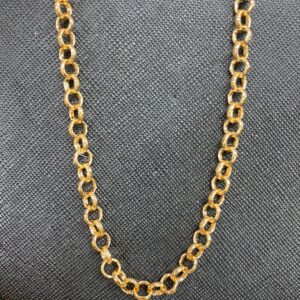 C18019 CADENA CON ESLABONES REDONDOS ENTRELZADOS 18K