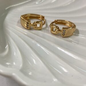 A18214 ARRACADA CON UN ESLABON Y TRES CRISTALES