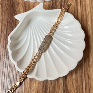 P18086 PULSERA CON PLACA DIAMANTADA 18K