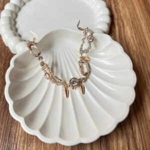 P18106 PULSERA ESLABONES COMBINADOS CON PIEDRAS 18K