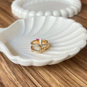 18003 ANILLO DE NUDO CON CRISTALES DE 18K