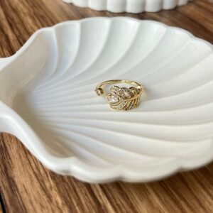 18012 ANILLO AJUSTABLE EN FORMA DE HOJAS 18K TALLA 7