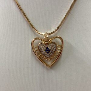 D18001 DIJE 18K DE CORAZON CON CRISTALES BLANCO