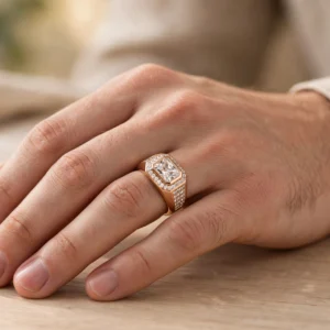 18001 ANILLO DE 18K CON PIEDRA Y CRISTALES
