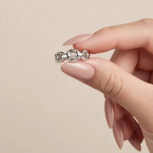 R0006 ANILLO DE RODIO DISEÑO CADENA