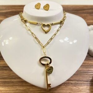 JAD018 JUEGO DE COLLAR LLAVE Y ARETES TIFANNY