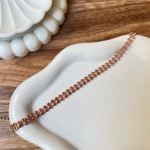 P18164 PULSERA DE CRISTALES ROSA 18K 22CM