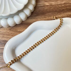 P18163 PULSERA DE CRISTALES AMBAR 18K 22CM