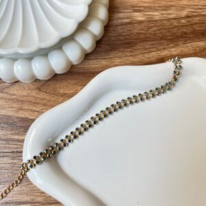 P18161 PULSERA DE CRISTALES AZUL MARINO 18K 22CM