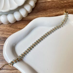 P18162 PULSERA DE CRISTALES CELESTE 18K 22CM