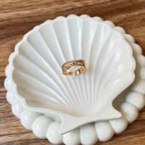 18016 ANILLO ABIERTO CON PIEDRAS 18K