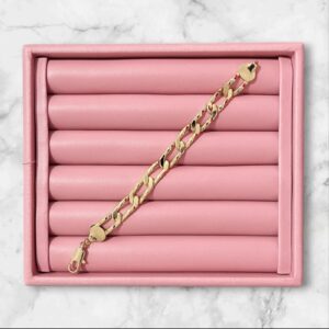 P18224 PULSERA GRUESA DE ESLABON CUADRADO 18K 20CM