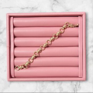 P18216 PULSERA DE ESLABONES REDONDO DE ALEACION 18K 19CM