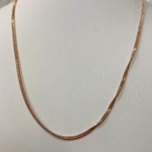 C18082 CADENA PLANCHADA BROCHE DOBLE 18K 45CM