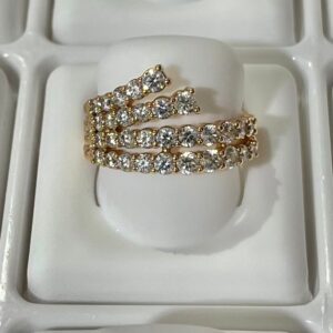 18022 ANILLO DE LINEAS DE CRISTALES 18K