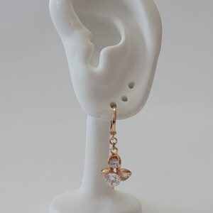 A18486 ARETE COLGANTE CON PIEDRAS BLANCAS 18K