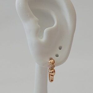 A18465 ARRACADA MINI TRIANGULOS CON BRILLOS 18K