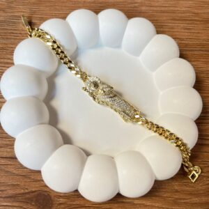 P14026 PULSERA DE SAN JUDAS CON BRILLANTES 14K 20CM