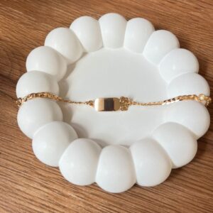 P18229 PULSERA CUBANA DE NIÑA CON GRABADO DE SNOOPY 18K 16CM