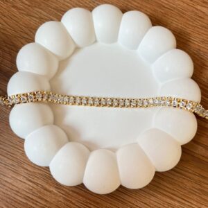 P18250 PULSERA CORTE DE CUADRO CON CRISTALES 18K 19CM