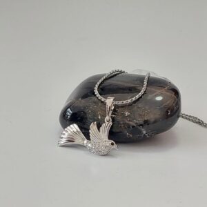 DR002 DIJE DE RODIO DE PALOMA CON BRILLOS