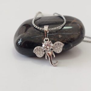 DR001 DIJE DE RODIO DE ELEFANTE CON BRILLOS