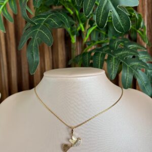 D18008 DIJE DE PALOMA CON BRILLOS 18K