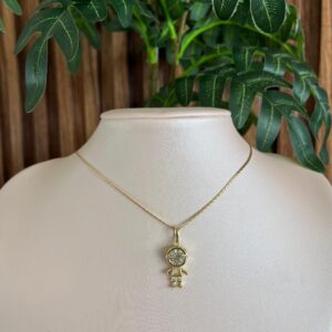 D14003 DIJE DE NIÑO CON CIRCONIA 14K
