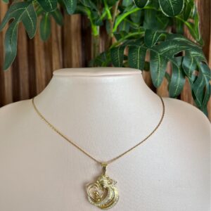 D14008 DIJE DE MAMA Y BEBE CON BRILLOS 14K