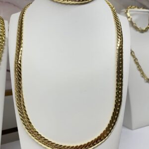 J14008 JUEGO DE CADENA PULSERA CORTE SERPIENTE 14K P: 20CM C: 50CM