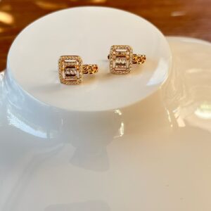 A18609 ARETE CHICO CON CRISTALES 18K