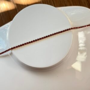 P18302 PULSERA DELGADA CON PIEDRAS ROSAS 18K 17+2CM