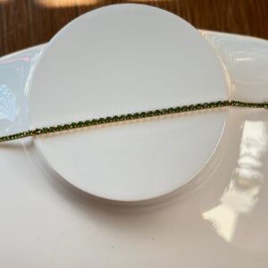 P18299 PULSERA DELGADA CON BRILLOS VERDE 18K 17+2CM