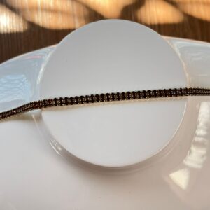 P14032 PULSERA DELGADA CON BRILLOS ROJOS 14K 17+2 CM