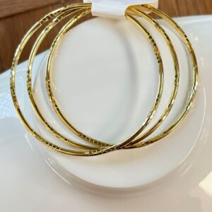 B14013 BRAZALETE LISO Y CON LINEAS 3 PIEZAS 14K 60MM