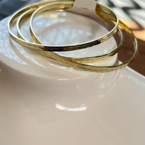 B14014 BRAZALETE CON LINEAS 3 PIEZAS 14K 60MM