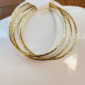 B14009 BRAZALETE CON LINEAS 3 PIEZAS 14K 62MM