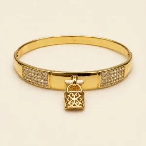 B14001 BRAZALETE CON MINI CANDADO 14K 60MM