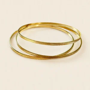 B14004 BRAZALETE CON LINEAS DE 3 PIEZAS 14K 62MM