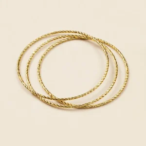 B14009 BRAZALETE CON LINEAS 3 PIEZAS 14K 62MM