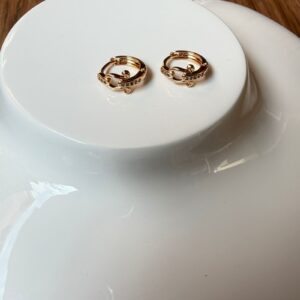 A18669 ARETE CHICO CON CRISTALES 18K