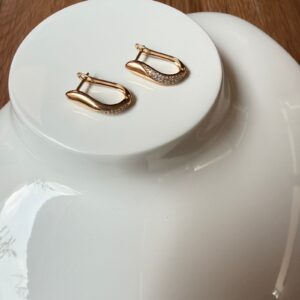 A18728 ARETE LARGO CON BRILLOS 18K